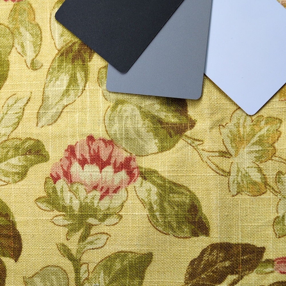 Crown Sunflower Yellow Floral Linen Blend Fabric - Picture 3 of 3